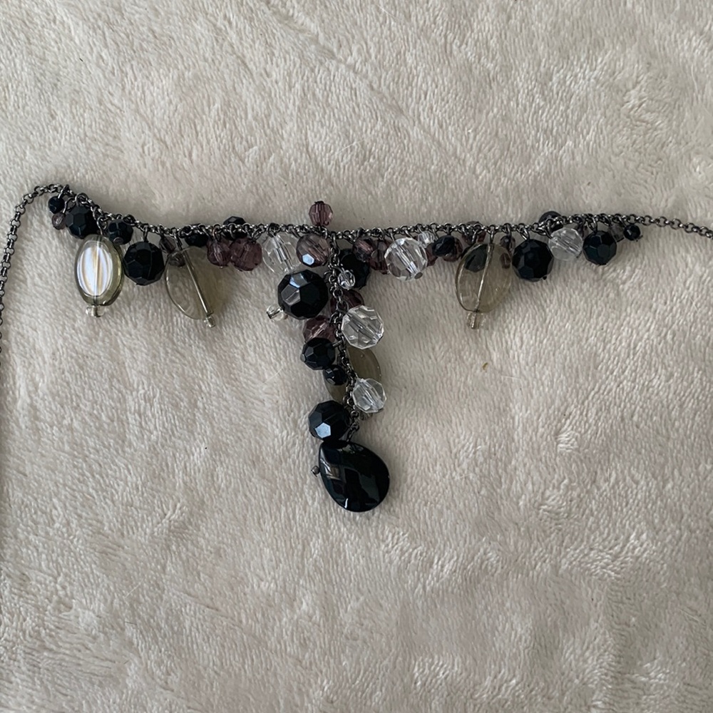 Silver beaded necklace